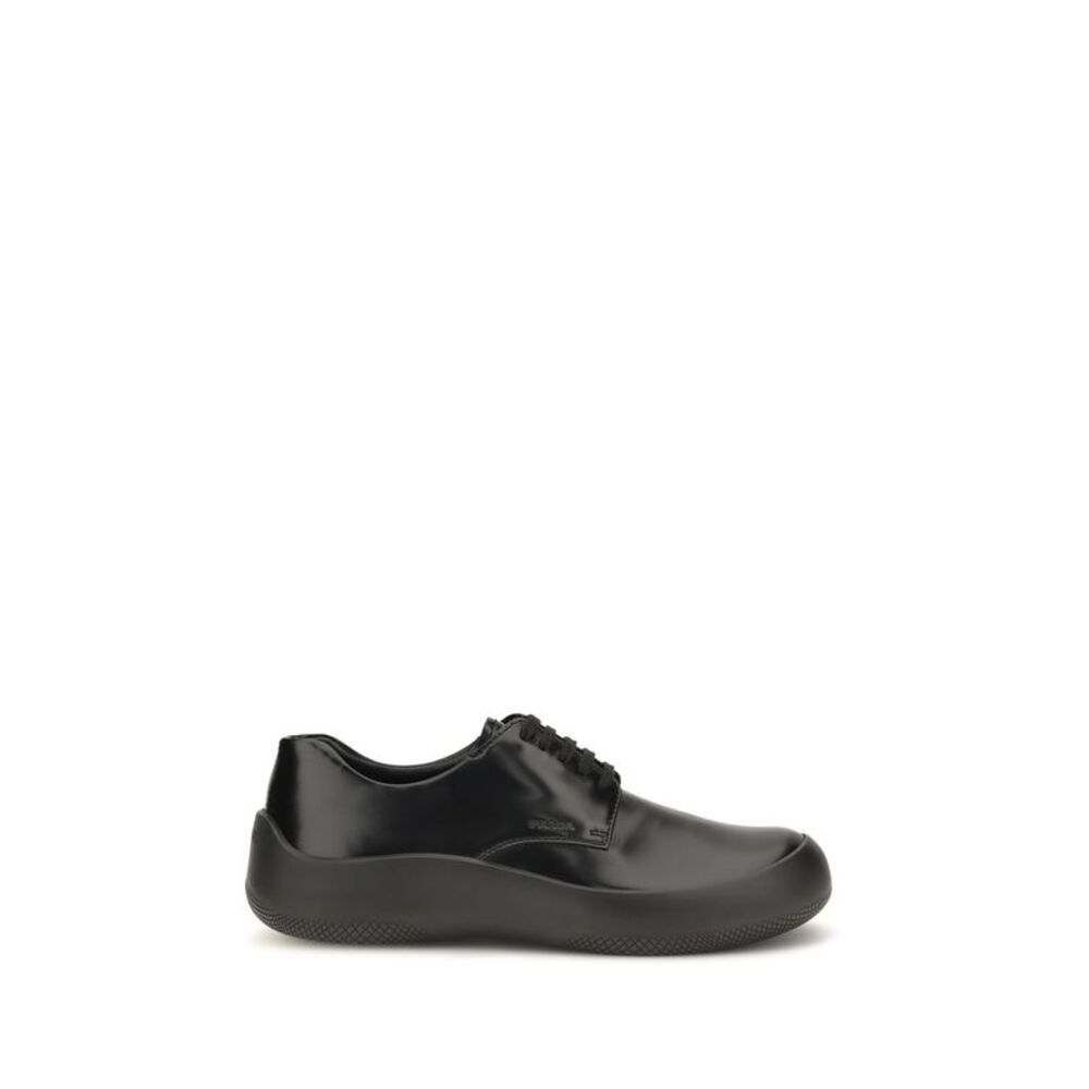 Prada Black Calf Leather Bos Taurus Low Top Men's Sneakers